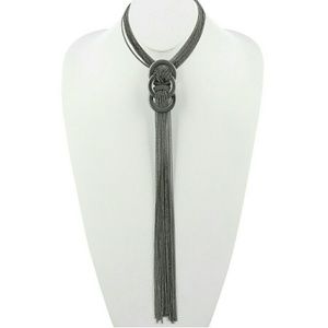 Crystal Avenue Jewelry - Interlinked Metal Ring Multi Chain Necklace Crystal Avenue Jewelry - Interlinked Metal Ring Multi Chain Necklace